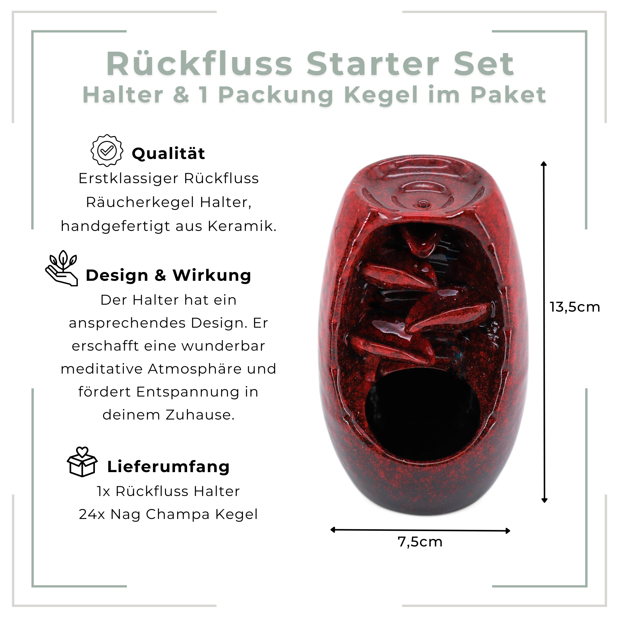 Rückfluss Räucherkegel Starter Set
